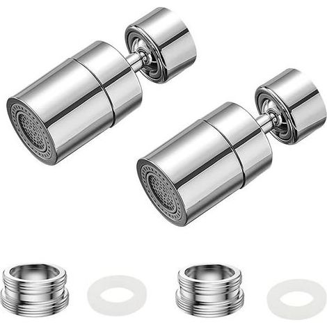 2 Pièces Aérateur de Robinet Pivotant Laiton Pulvérisation Réglable Mousseur Robinet Economie Eau Pivotant Adaptateur Robinet Pulvérisateur pour Salle de Bain Cuisine (1/5)