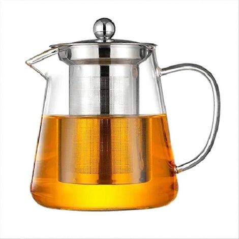 Teekanne aus Klarglas mit Edelstahlfilter inklusive (1/5)