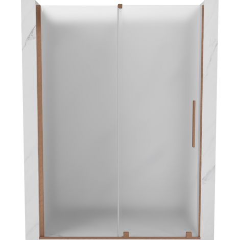 Mexen Velar Schiebetür Duschwand 130 cm, matt, gebürstetes Kupfer - 871-130-000-31-65 (1/5)