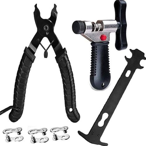 1 Kit outil chaîne vélo, pince maillon, dérive-chaîne, vérificateur usure, maillons rapides, entretien 6 à 10 vitesses (1/5)
