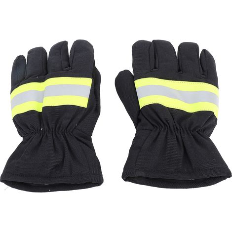 Ortviai Gants de pompier résistants au feu – 27 cm, coton ignifugé, confortables et antidérapants pour secours, soudure, barbecue