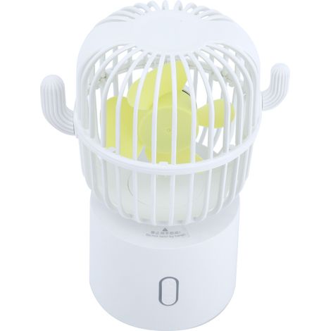 Mini-Tischventilator mit USB-Anschluss, wiederaufladbar, tragbar, für Zuhause, Büro und unterwegs. 3 Geschwindigkeitsstufen. Weiß. (1/5)
