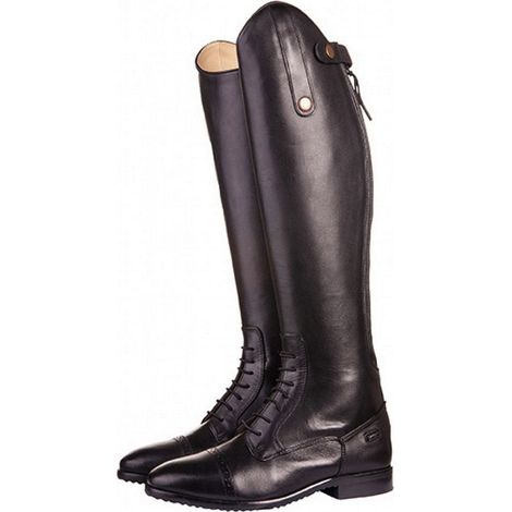 44, Schwarz 9100: Erwachsene Valencia Leder Reitstiefel lang/schmal Kalb (1/4)