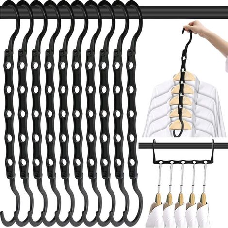Kleiderbügel, platzsparend, 41 x 6,8 cm große, kaskadierende Haken, stilvoller Organizer, robust für Kleiderschrank, Studentenwohnheim, Wohnung, Kleiderschrank zu Hause, Kleiderhalter, kompaktes Desig