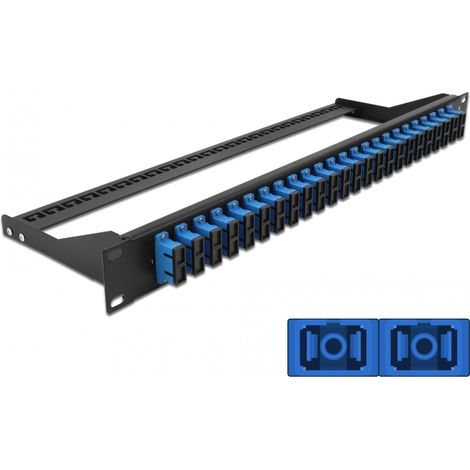 Delock Panel de parches de fibra 19 24 puertos SC Duplex azul