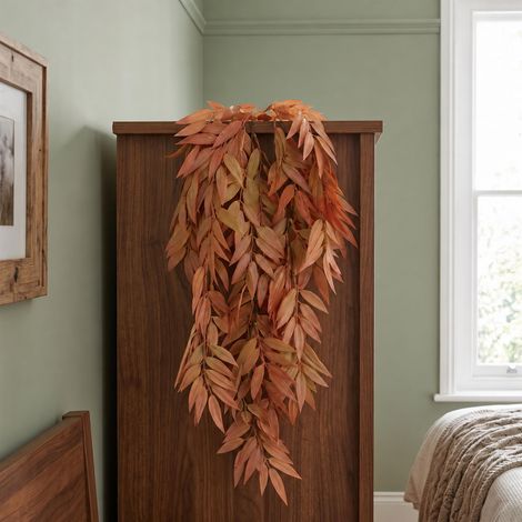 75cm Artificial Trailing Foliage Plant Dusty Orange Hanging Faux (1/5)