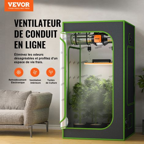 Ventilateur d'Extraction 100 mm Extracteur d'Air Conduit 348 m³/h 25 W Régulateur Température Humidité Silencieux Moteur Électrique… (1/5)