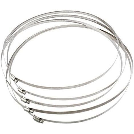 5 Colliers de serrage réglable 400 mm / 40 cm en acier inoxydable - ajustables pour tuyaux, conduits