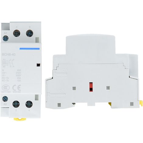 2-poliger 40-A-Haushalts-Wechselstromschütz mit geringem Stromverbrauch, DIN-Schienenmontage, 2 normalerweise offene Kontakte, 50/60 Hz, 220 V/230 V (1/5)