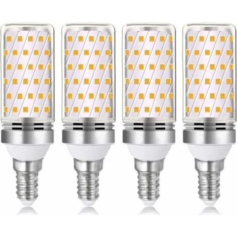 Ampoule DEL E14 16 W, blanc chaud 3000 K, 1600 lm, équivalent à une ampoule halogène E14 100 W/120 W, 230 V CA, non dimmable, lot de 4 (1/4)
