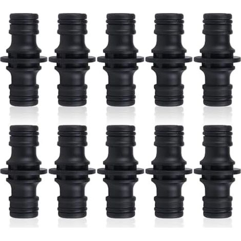 10 Pièces 1/2 Pouce Double Fiche Pièce Raccordement Rapide et Facile pour Tuyaux D'arrosage Noir Connecteur Tuyau Arrosage Raccorder Des Outils de Jardin - (1/5)