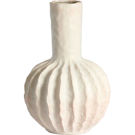 Raffinierte weiße Keramik-Vase Light & Living Senago (1/4)