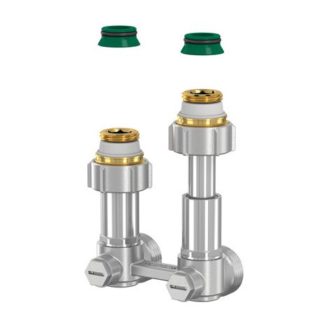 Simplex Zweirohr Hahnblock EXCLUSIV ET2/50 3/4'' Eurokonus mit Ausgleichsteleskop Eck F10086 (1/3)
