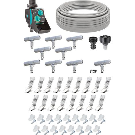 Claber Kit Happy Fresh Evolution 12 m con Aquauno Mist, kit di raffrescamento per giardino