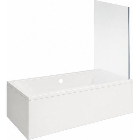 Bañera rectangular VITRA Neon 180x80cm + mampara de bañera AURYS Mist 1 perfil derecho cromada