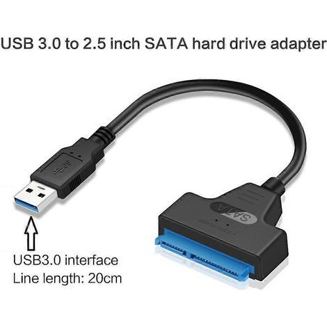 Câble adaptateur pour disque dur SATA USB 3.0/2.0/Type C, câble adaptateur SATA vers USB - USB 3.0 vers SATA - (1/5)