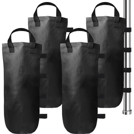 Lot de 4 poids pour tonnelle, sacs de sable épais en Oxford 800D pour lestage, poids de tonnelle, sacs de sable avec clou fixe, sacs de sable imperméables pour tente, poids de jambes, tonnelle, 20 x (1/5)