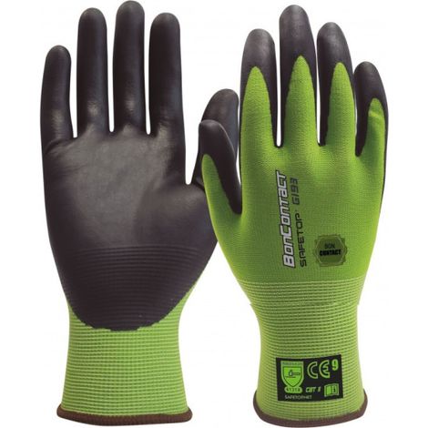 Guantes de nitrilo poroso sobre nylon BonContact Pack 12 unidades 9