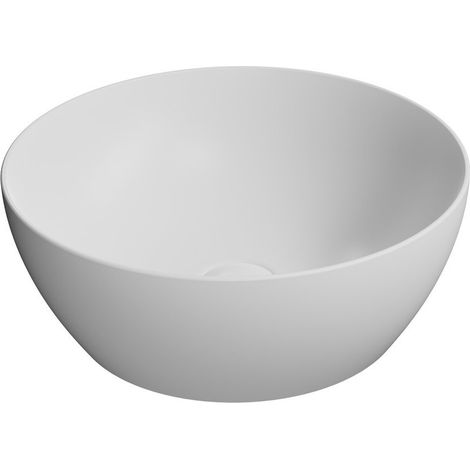 Vasque à poser PURA en céramique Ø 42 cm, blanc mat (1/2)