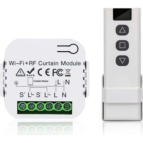 Kit télécommande volets roulants RF 100 m – module récepteur + interrupteur pour stores et auvents – lot complet sans marque (1/4)
