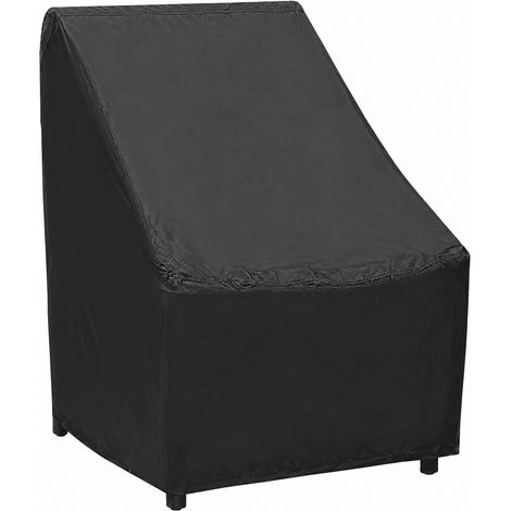 Housse imperméable pour chaise de jardin, noire, en tissu PE, protection contre la pluie et la poussière pour mobilier de jardin (1/5)