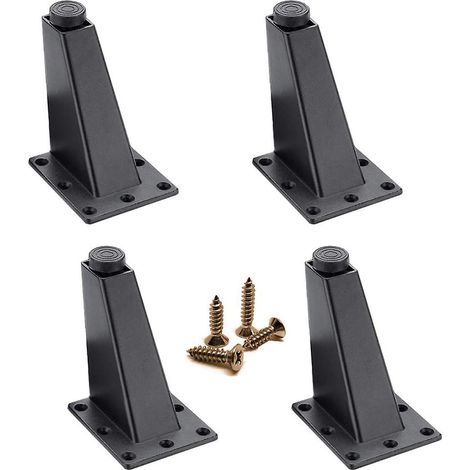 Pieds de meubles réglables (4 pièces), pieds de table en métal, alliage d'aluminium, pieds de canapé noirs, adaptés aux canapés et aux tables. (1/5)