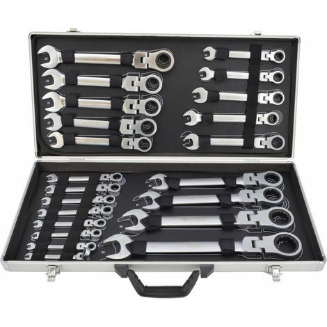 Awtools Set di 22 chiavi a cricchetto in acciaio cromato-vanadioso