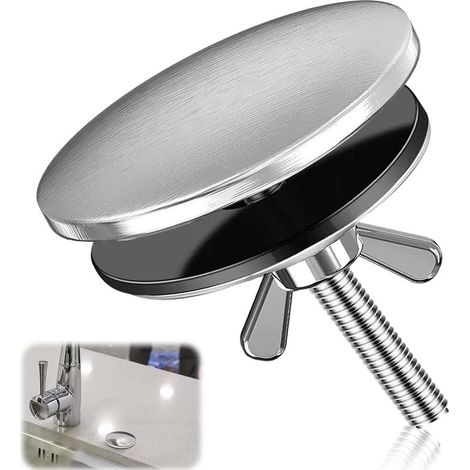 Cache Trou Evier Cuisine Couvercle Trou Robinet Inoxydable Bouchon Bache Trou evier Obturateur pour Bouchon de Trou de Robinet d'Évier (1/5)
