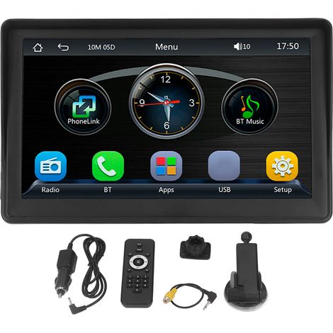 Autoradio MP5 avec grand écran HD 7 pouces, compatible Apple et Android, B600W, intégré au pare-soleil. (1/5)