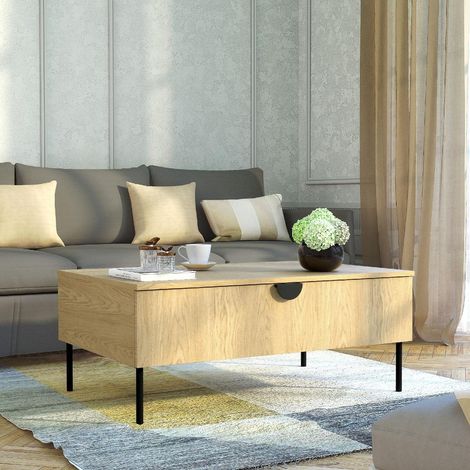 Table basse moderne en bois avec tiroir DIMITRI (1/5)