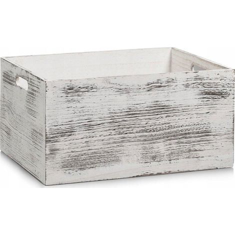 Zeller Scatola Vintage in legno bianco 40 x 30 x 20 cm