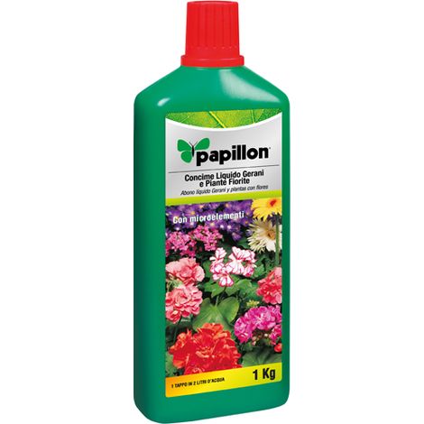 CONCIME liquido PER GERANI 1 KG UNIVERSALE FIORI  ARBUSTI CONCIMI-PAPILLON