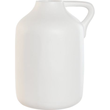 Jarron Gres 30X30X40 Asa Artesanal Blanco (1/4)