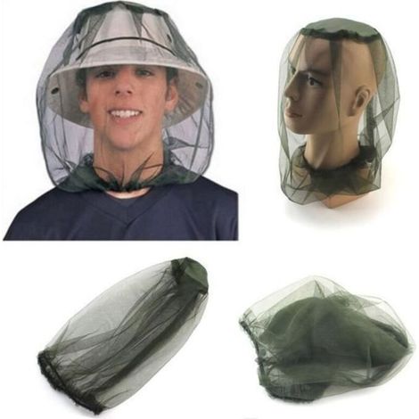 Filet de protection de visage de moustiquaire de tête de moustique d''insecte de chapeau WSM60806086 (1/3)