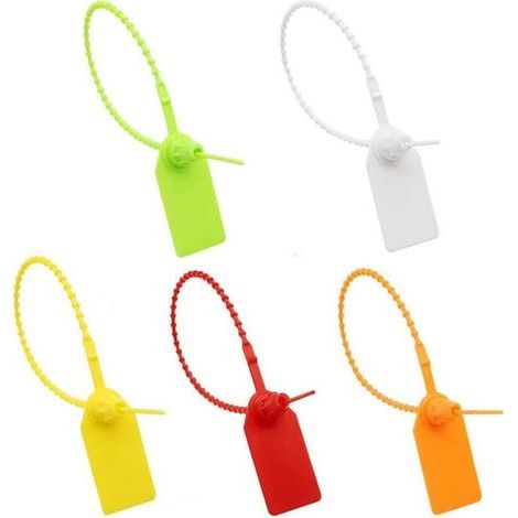 100 Pieces Plastic Cable Tie Tags, Cable Labels, Plastic Cable Ties, Cable Zip Ties Tags for Clothing, Shoes, Bags, Logistics, Transportation (1/5)