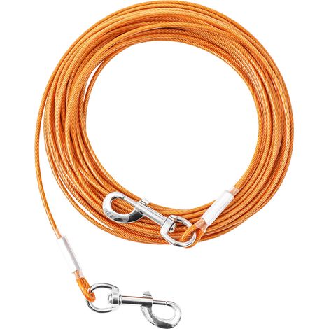 Laisse pour Animaux de Compagnie, Câble d'attache Chiens Petite Medium Grande Anti-Morsure, Chaîne Sécurité Longe Chien avec Crochet Pivotant (9m) (1/5)
