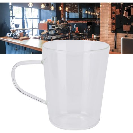 Tasses en verre transparent résistant à la chaleur idéales pour le lait, la bière, l'espresso, le café, la bière blonde, le thé, le whisky tasses en verre transparent fabriquées à la main. (1/5)