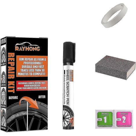 Kit de réparation de jantes, peinture noire universelle, peinture pour jantes noires, kit de réparation de jantes (1/5)