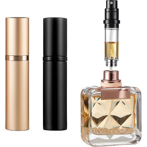 Set mit 2 nachfüllbaren 5-ml-Parfümzerstäubern, Mini-Reise-Aftershave-Spender, Parfümspender im Taschenformat für Damen und Herren (1/5)