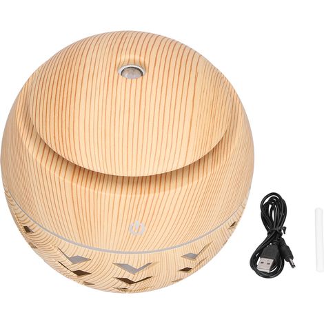 130-ml-USB-Luftbefeuchter mit 7-farbiger LED-Beleuchtung und Holzdesign – Aromatherapie 5 V 1 A (1/5)