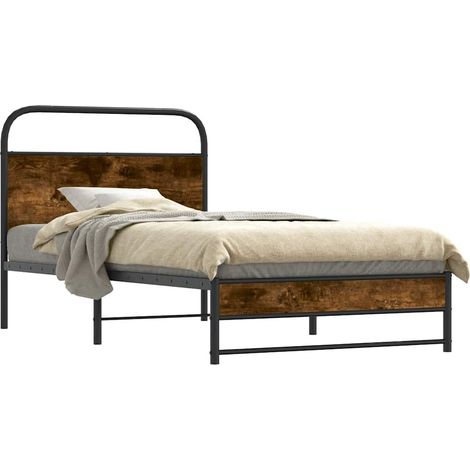 Maison Exclusive - Bettgestell ohne Matratze 100x200 cm Räucherei (1/5)