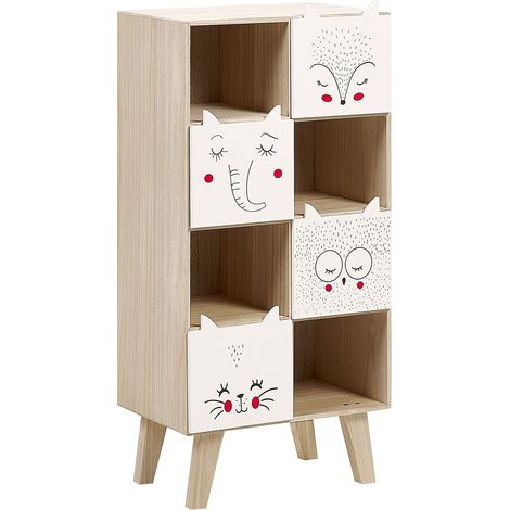 Bücherregal mit 4 Ebenen RUPERT 79 cm Hellbraun