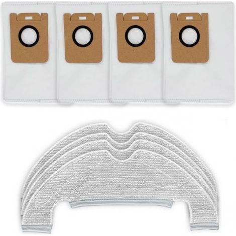 Kit d'accessoires et pièces détachées pour aspirateurs robots Dreame D10 Plus RLS3D : 4 lingettes de nettoyage et 4 sacs d'aspiration. (1/3)