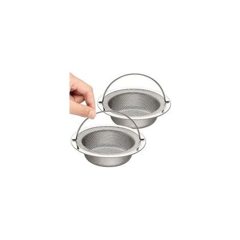 2pcs Lot de 2 Filtre à évier de Cuisine, Crépine de Vidange d’évier en Acier Inoxydable avec Poignée Relevable, Diamètre Extérieur 11 cm x Hauteur 2 cm
