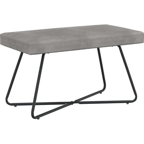 Bench Plain Light Grey 80 x 40 x 45 cm Velvet vidaXL