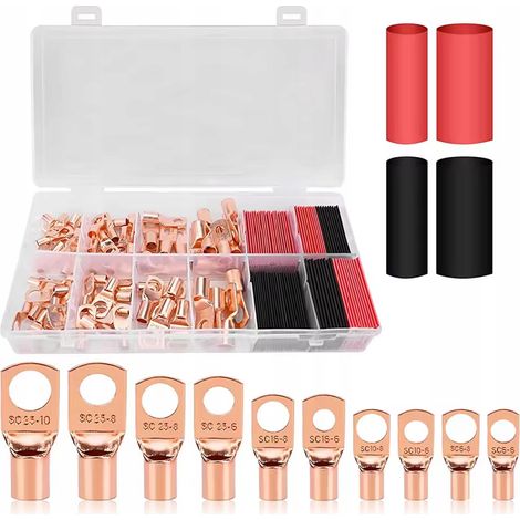 CopperRing ProKit 130 – Set Connettori Oculari 6–35 mm² + Tubetti Termorestringenti  Rame Isolato  Auto PV Off-Grid