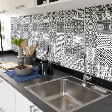 Sticker Mural Carrelage adhésif Cuisine Salle de Bain - 30 STICKERS CARRELAGES AZULEJOS FILIO - 30stickers10x10cm (1/5)