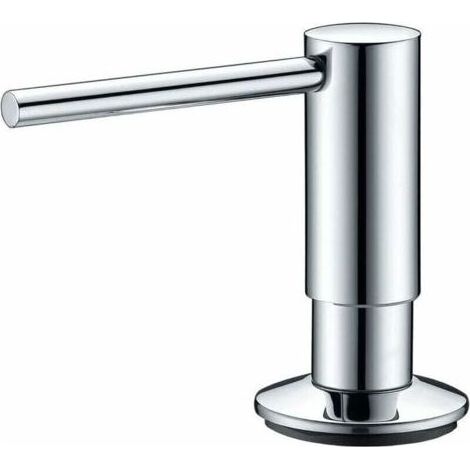 Distributeur Savon Encastrable 300ml Pompe Liquide Vaisselle Désinfectant Lotion ou Lessive Liquide Distributeur Savon de Cuisine Rechargeable Orifice 26-31mm 360° Rotatif Chrome (1/4)