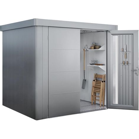 Gerätehaus Neo 2B Doppeltür silber-metallic