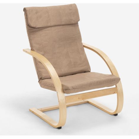 Fauteuil de bureau et salon ergonomique en bois design nordique Aarhus - Beige (1/5)
